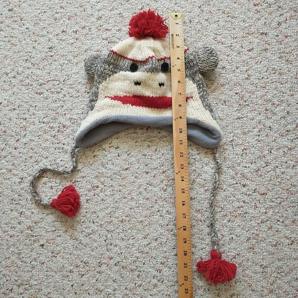 Nirvana Designs Ear Flap Hat Teen Child OS Multicolor Wool Lined Handmade Nepal